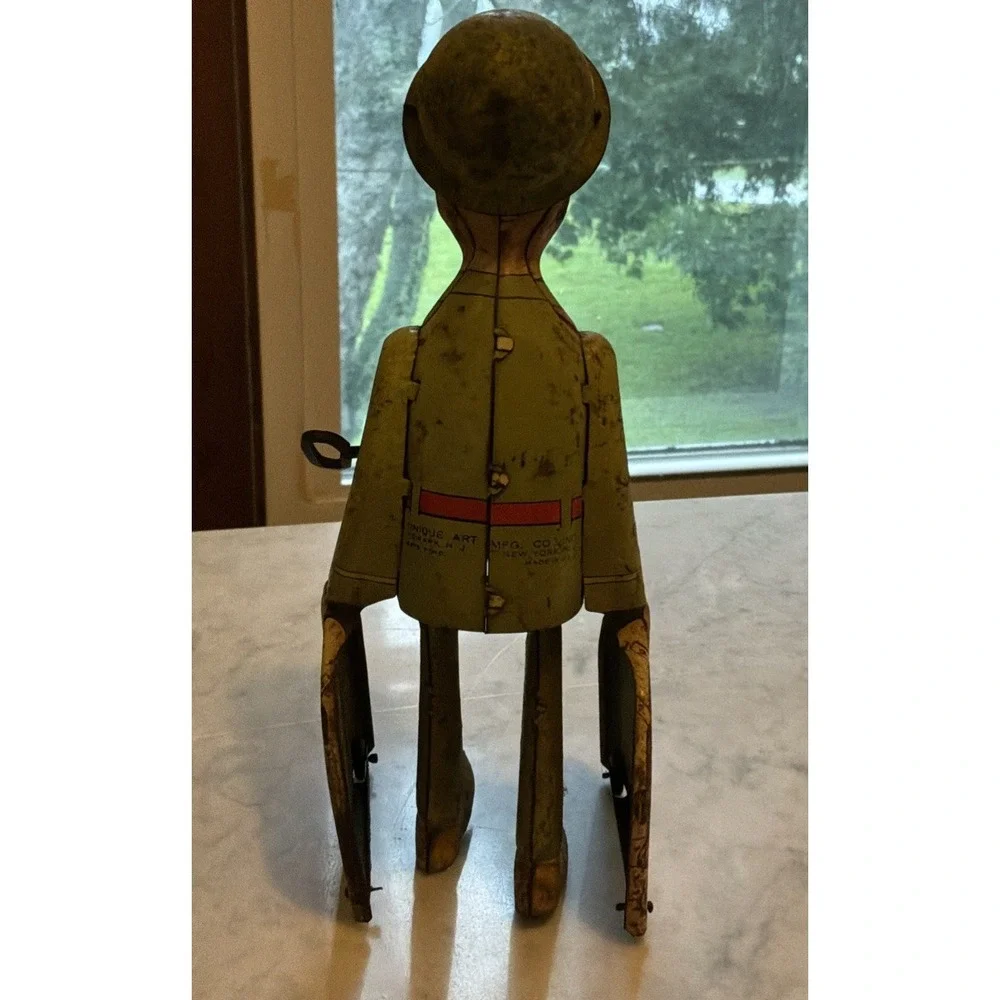 VINTAGE UNIQUE ART WINDUP CLOCKWORK TOY G.I. JOE & K9 PUPS WORKS